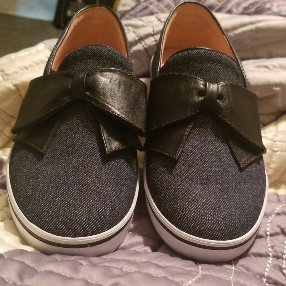 Kate Spade Denim Black Bow Shoes